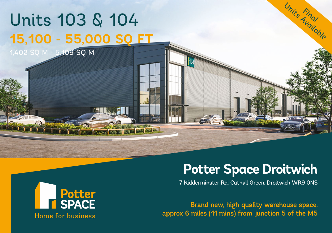 Downloadable brochure detailing available units at Potter Space Droitwich